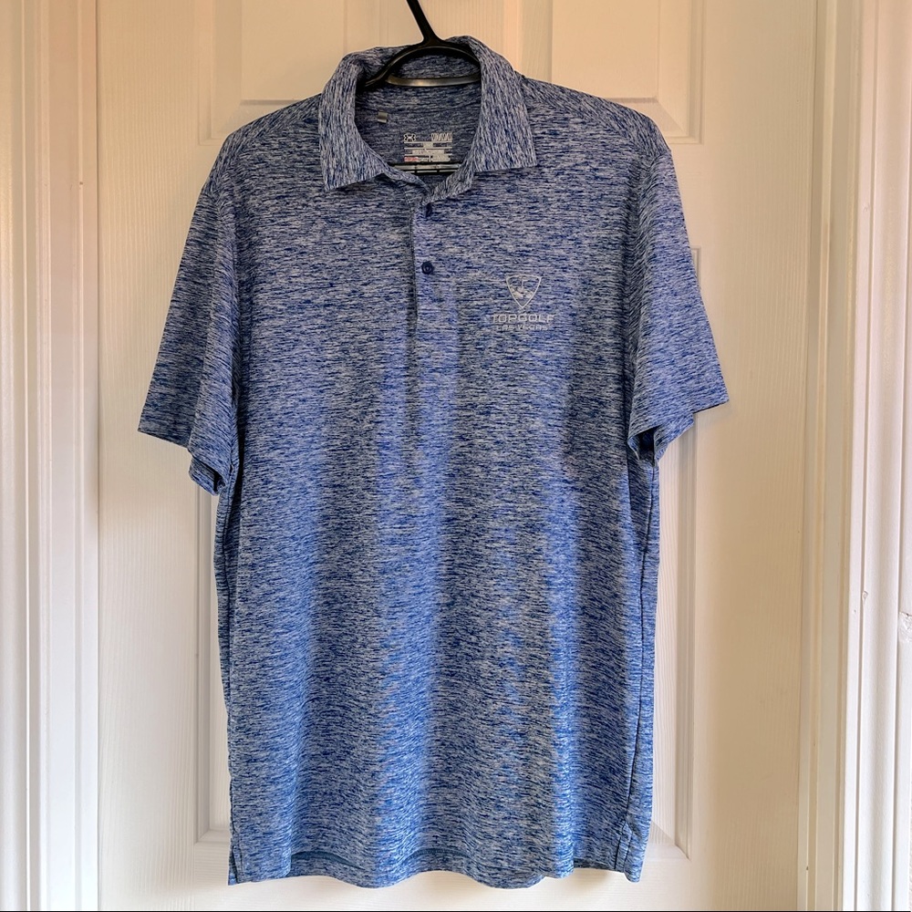 Topgolf Las Vegas Under Armour Mens Medium polo like new heathered blue